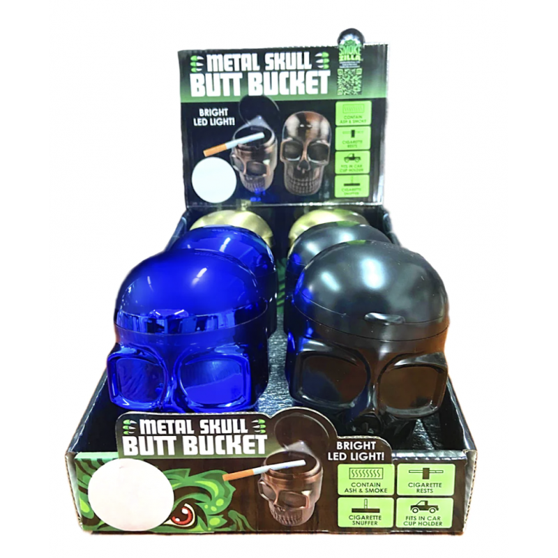 Ashtray Skull Butt Bucket Metal 6pk