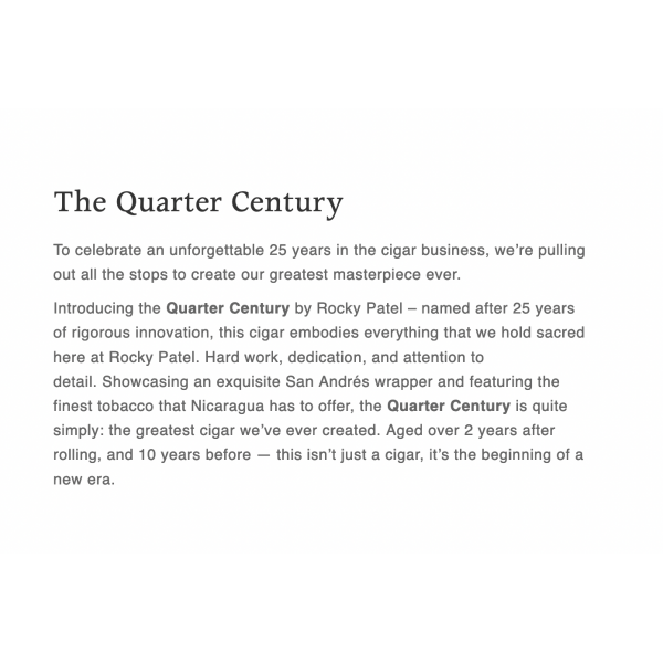 Rocky Patel Quarter Century Sixty 20/bx