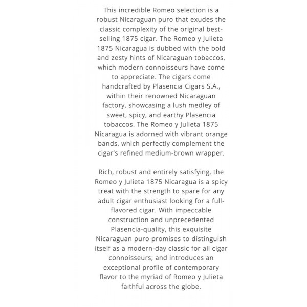 Romeo Y Julieta 1875 Nicaragua Bully 25/Bx