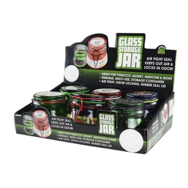 Glass Jar Metal Clasp 6pk 030012