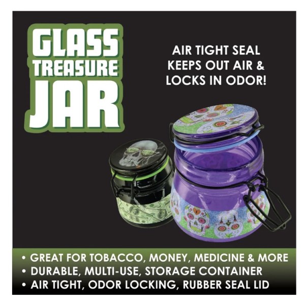 Glass Jar Metal Clasp 6pk 022680