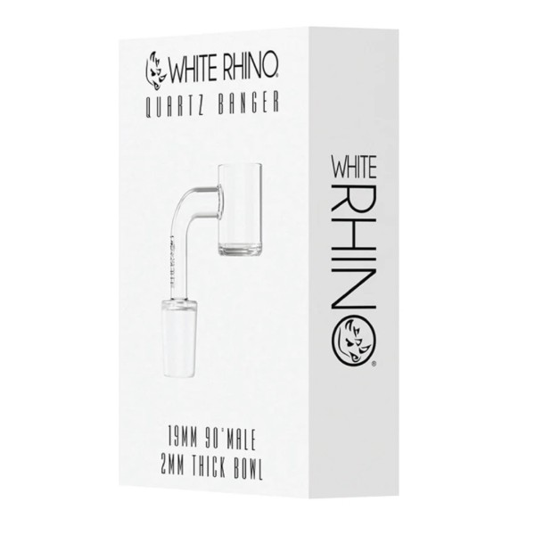 White Rhino 19MM 90° MALE QUARTZ BANGER 2MM - 5 COUNT DISPLAY