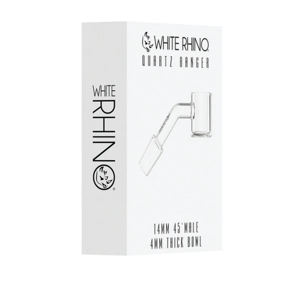 White Rhino 14MM 45° Male Quartz Banger 4MM - 5 count display