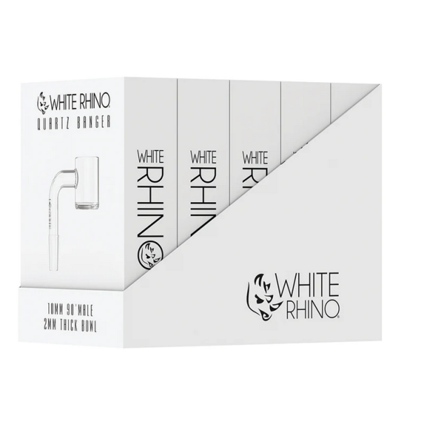 White Rhino 10MM 90° Male Quartz Banger 2MM - 5 count display
