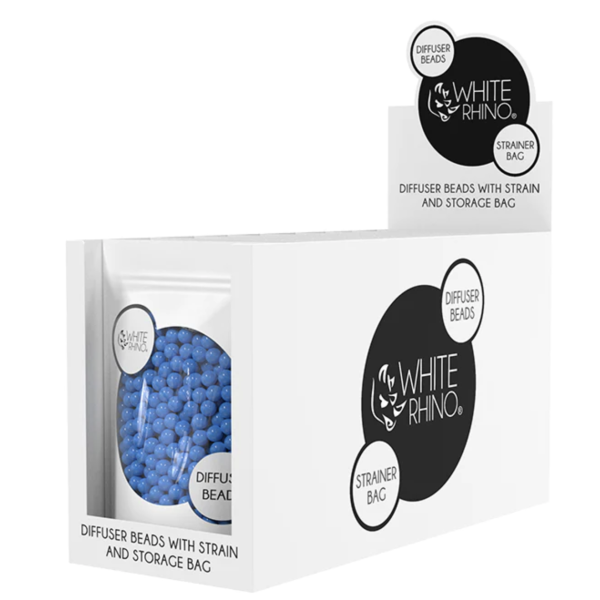 White Rhino DIFFUSER BEADS WITH STRAIN AND STORAGE BAG - 10 PACK DISPLAY
