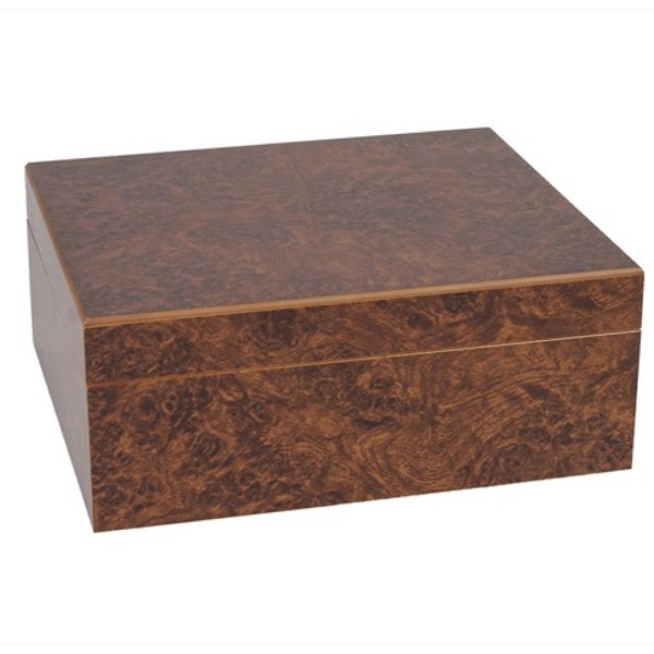 Humidor In Burl Veneer Matte 25/Cigars (BE44)