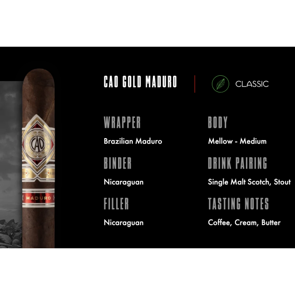 CAO Gold Maduro Corona Gordas 20/BX