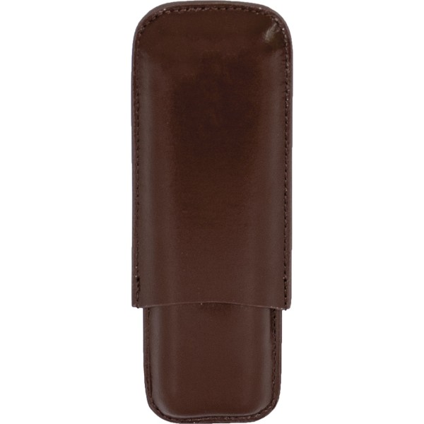P/U Leather Brown Cigar Case (2474L) Holds 2 Cigars
