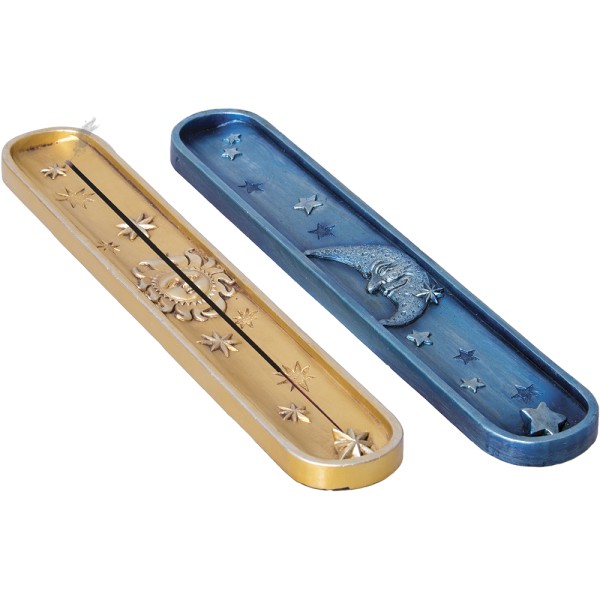 Sun & Moon Flat Incense Burner 10" 6CT