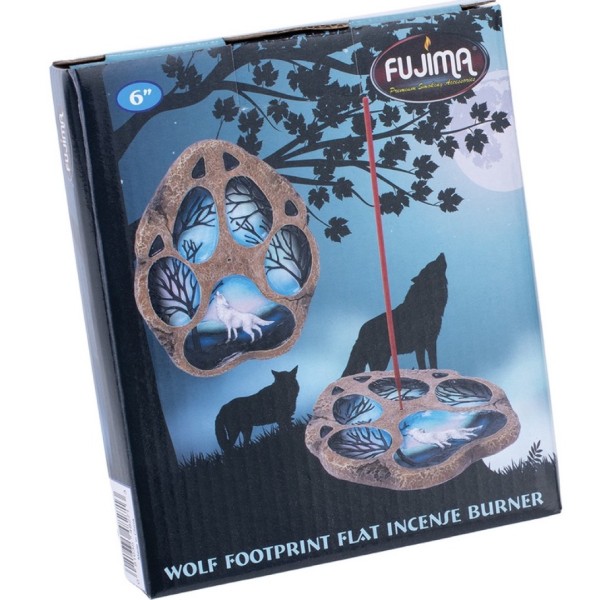 Wolf Footprint Flat Incense Burner (IBF71)