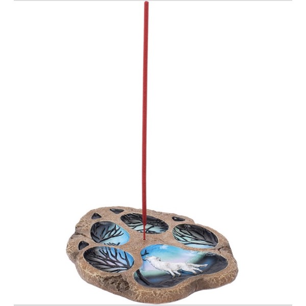 Wolf Footprint Flat Incense Burner (IBF71)