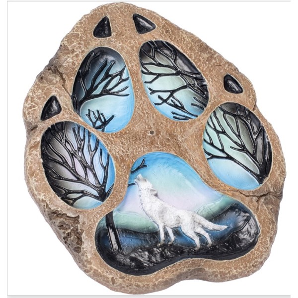 Wolf Footprint Flat Incense Burner (IBF71)