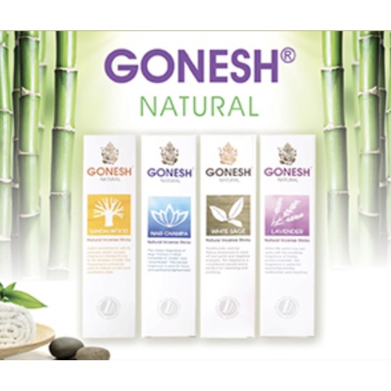 Gonesh Stick Natural 4PK of 20 Incense