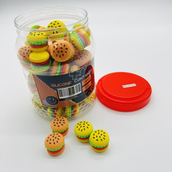 Silicone Burger Container Jar 70PK (7790)