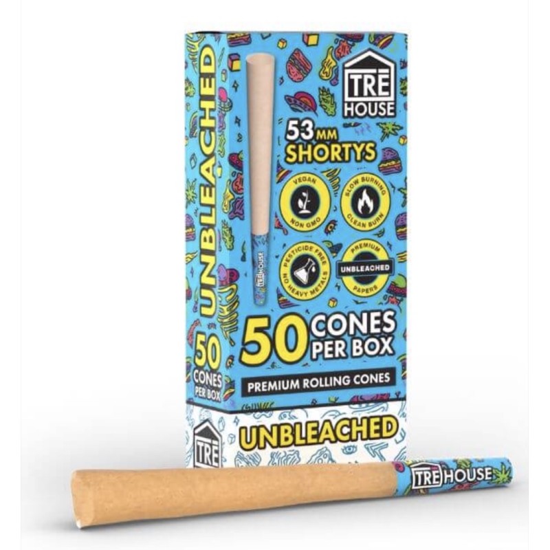 Tre-House 1 1/4 84MM Unbleached Cones 50CT