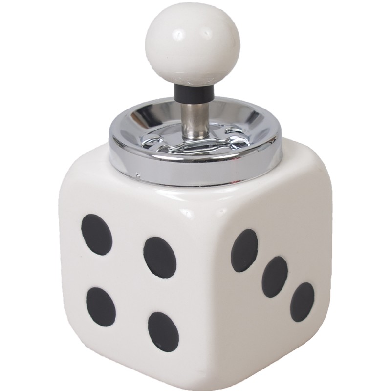 White Dice Spinning Ashtray (A205)