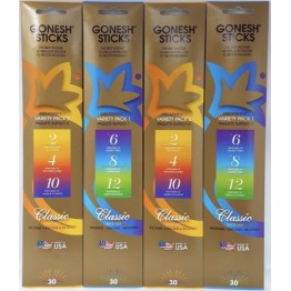 Gonesh Stick 4PKS of 20 Incense Numbers/Varitey