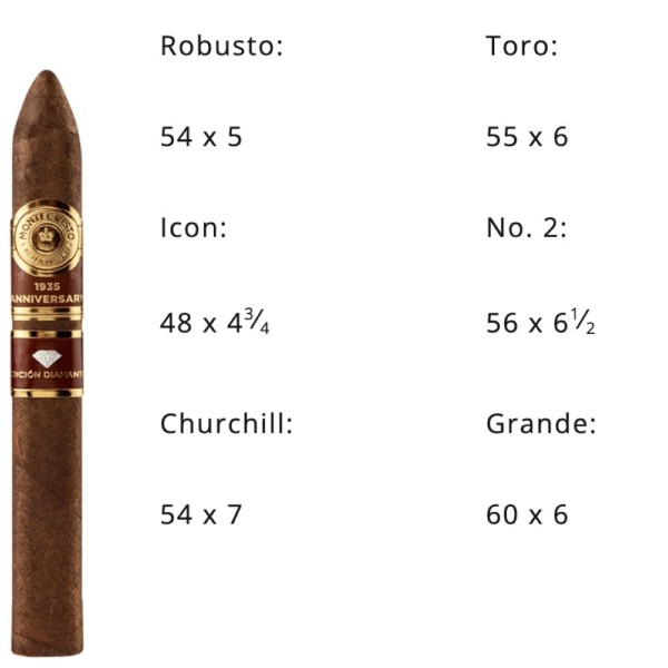 Montecristo 1935 Anniversary Edicion Diamante Robusto 10/BX