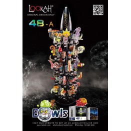 A - Lookah Glass Bowls 48pc with display