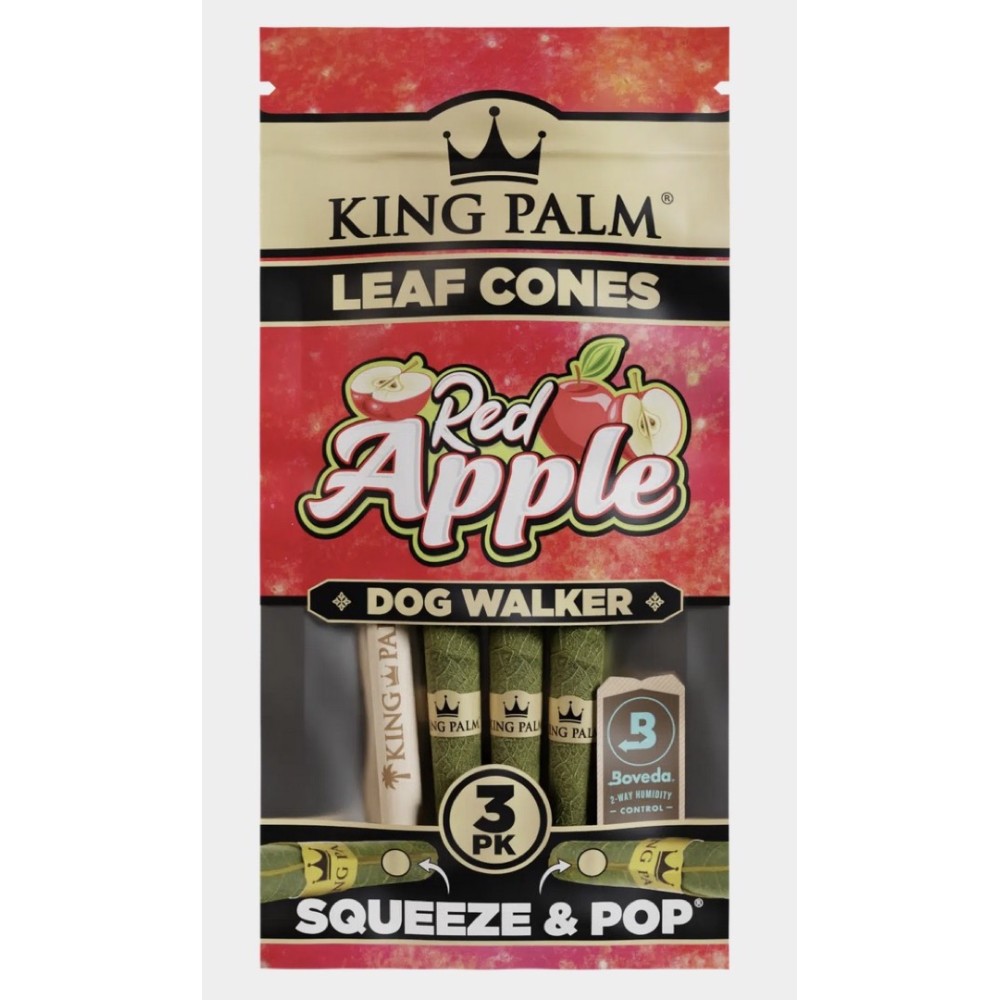 King Palm Red Apple Dog Walker 15/3PK