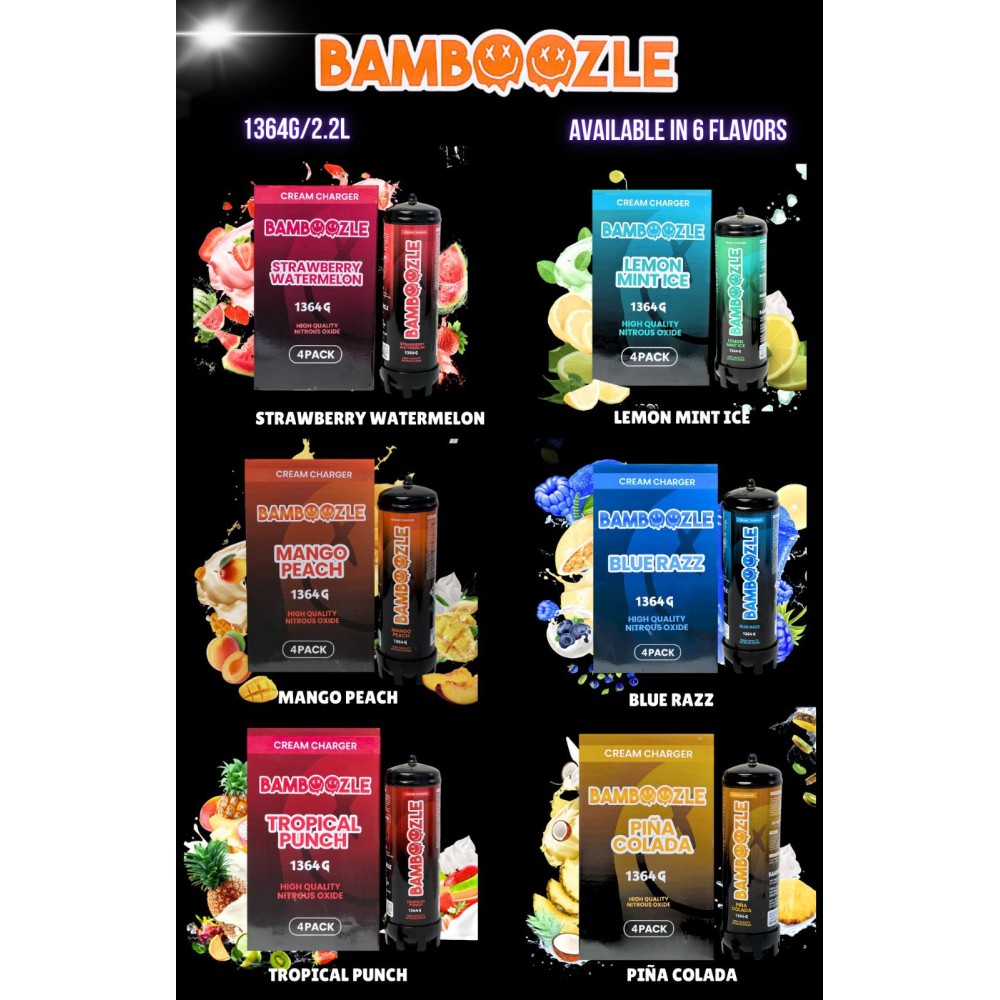 Bamboozle Cream Chargers 1364G 2.2L 4PK