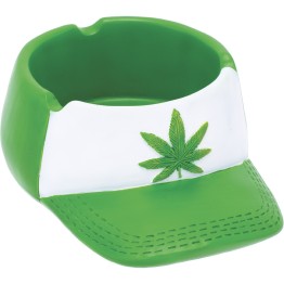 Green Leaf Snap Back Hat Ashtray 1PC (LT240)