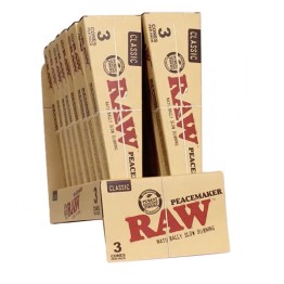 Raw Pre-Roll Peacemaker Cone 3PK Of 16 Display