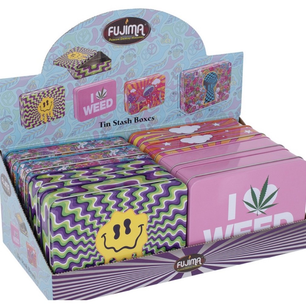 Tin Stash Box ASST Printed 8CT (TIN12)