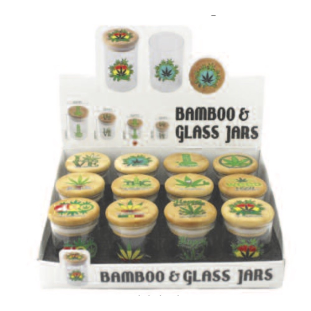 Glass Stash Jar Bamboo (GS30470) 12PK