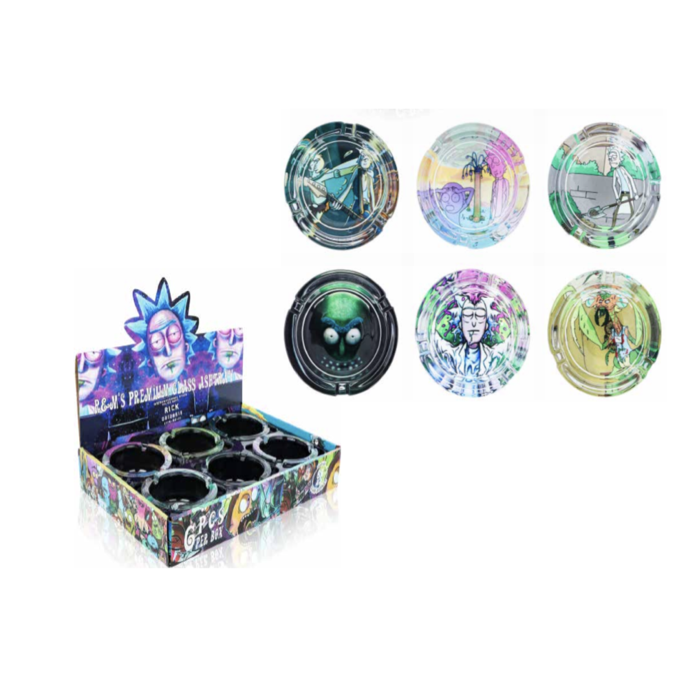 Premium Glass Ashtray R&M 6CT